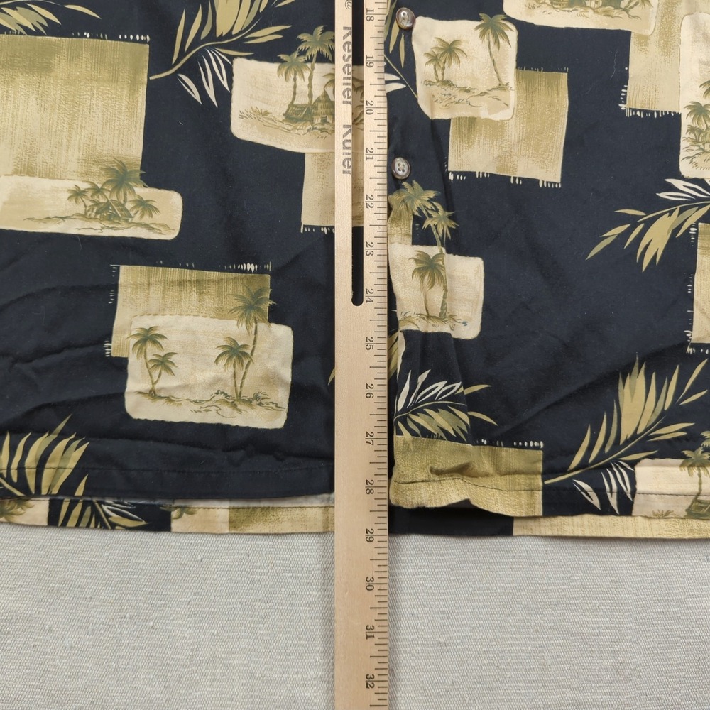 Bamboo Cay Shirt Mens Extra Large Black Floral Hawiian Palm Beachy Casual - Picture 7 of 11